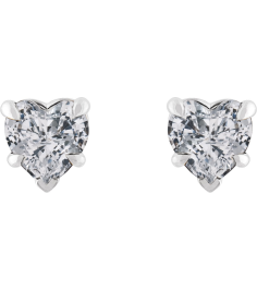 88090 Earring Set Natural White Sapphire Heart 5 X 5 Mm 14K White Pair Friction Backs Included Polished Natural White Sapphire 5-Claw Prong Earrings