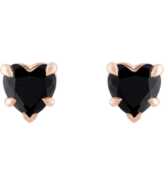 88090 Earring Set Natural Black Onyx Heart 5 X 5 Mm 14K Rose Pair Friction Backs Included Polished Natural Onyx 5-Claw Prong Earrings