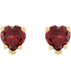 88091 14K Yellow Set Heart Natural Mozambique Garnet Pair 5 X 5 Mm Friction Friction Backs Included 5-Prong Polished Natural Mozambique Garnet 5-Prong V-End Earrings