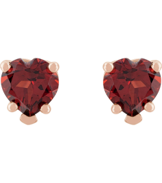 88091 14K Rose Set Heart Natural Mozambique Garnet Pair 5 X 5 Mm Friction Friction Backs Included 5-Prong Polished Natural Mozambique Garnet 5-Prong V-End Earrings
