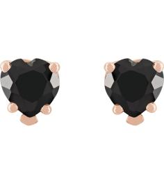 88091 14K Rose Set Heart Natural Black Onyx Pair 5 X 5 Mm Friction Friction Backs Included 5-Prong Polished Natural Black Onyx 5-Prong V-End Earrings