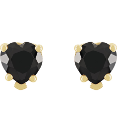 88091 14K Yellow Set Heart Natural Black Onyx Pair 5 X 5 Mm Friction Friction Backs Included 5-Prong Polished Natural Black Onyx 5-Prong V-End Earrings