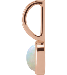 88099 Pendant Set 14K Rose Round Natural White Opal 5 Mm Polished Natural White Opal Pendant