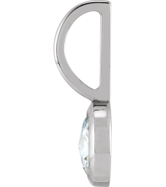 88099 Pendant Set Platinum Round Natural Diamond 5Mm 13 Ct VsSi1, Ghi Polished 13 Ct Natural Rose-Cut Diamond Pendant
