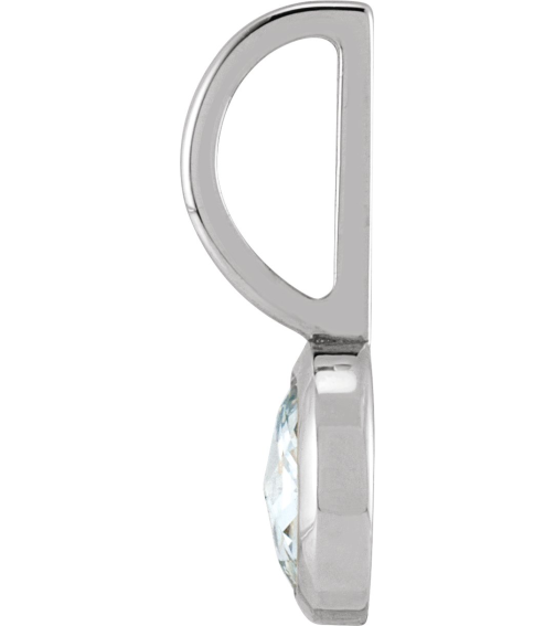 88099 Pendant Set Platinum Round Natural Diamond 5Mm 13 Ct VsSi1, Ghi Polished 13 Ct Natural Rose-Cut Diamond Pendant