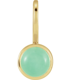 88099 Pendant Set 14K Yellow Round Natural Chrysoprase 5 Mm Polished Natural Chrysoprase Pendant