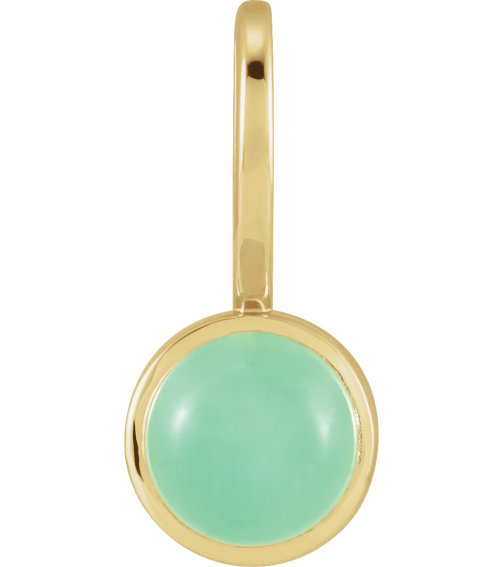 88099 Pendant Set 14K Yellow Round Natural Chrysoprase 5 Mm Polished Natural Chrysoprase Pendant