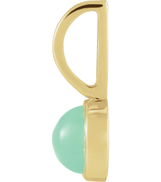 88099 Pendant Set 14K Yellow Round Natural Chrysoprase 5 Mm Polished Natural Chrysoprase Pendant