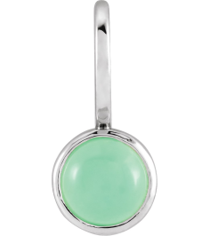 88099 Pendant Set Platinum Round Natural Chrysoprase 5 Mm Polished Natural Chrysoprase Pendant