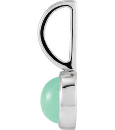 88099 Pendant Set Platinum Round Natural Chrysoprase 5 Mm Polished Natural Chrysoprase Pendant