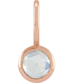 88099 Pendant Set 14K Rose Round Natural Diamond 5Mm 13 Ct VsSi1, Ghi Polished 13 Ct Natural Rose-Cut Diamond Pendant