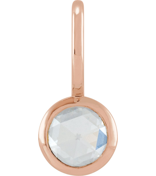 88099 Pendant Set 14K Rose Round Natural Diamond 5Mm 13 Ct VsSi1, Ghi Polished 13 Ct Natural Rose-Cut Diamond Pendant