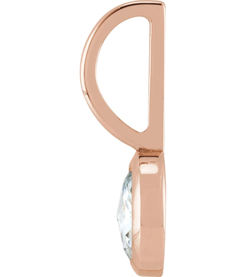 88099 Pendant Set 14K Rose Round Natural Diamond 5Mm 13 Ct VsSi1, Ghi Polished 13 Ct Natural Rose-Cut Diamond Pendant