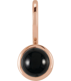 88099 Pendant Set 14K Rose Round Natural Black Onyx 5 Mm Polished Natural Black Onyx Pendant