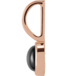88099 Pendant Set 14K Rose Round Natural Black Onyx 5 Mm Polished Natural Black Onyx Pendant