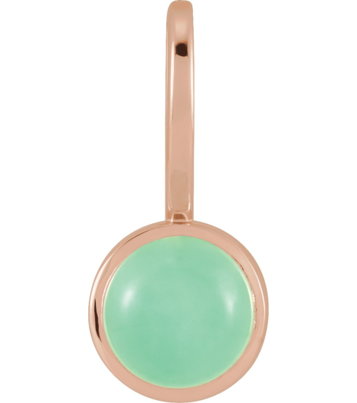88099 Pendant Set 14K Rose Round Natural Chrysoprase 5 Mm Polished Natural Chrysoprase Pendant