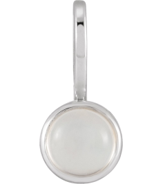 88099 Pendant Set Sterling Silver Round Natural Rainbow Moonstone 5 Mm Polished Natural Rainbow Moonstone Pendant