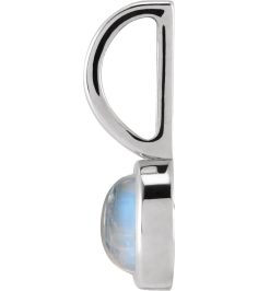 88099 Pendant Set Sterling Silver Round Natural Rainbow Moonstone 5 Mm Polished Natural Rainbow Moonstone Pendant