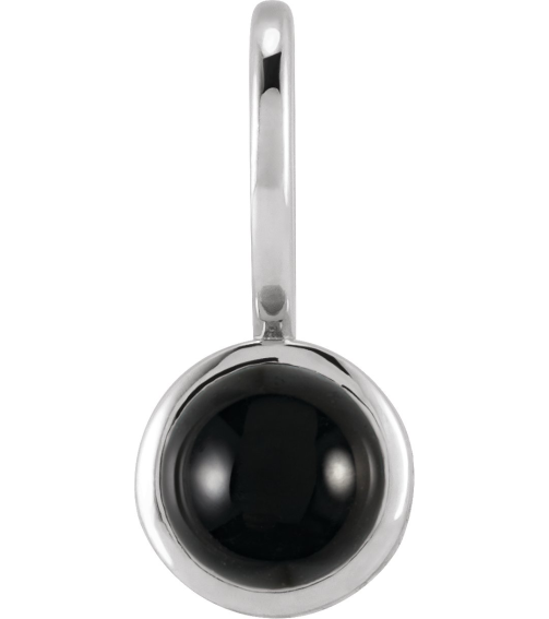 88099 Pendant Set Platinum Round Natural Black Onyx 5 Mm Polished Natural Black Onyx Pendant