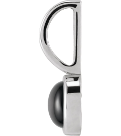 88099 Pendant Set Platinum Round Natural Black Onyx 5 Mm Polished Natural Black Onyx Pendant