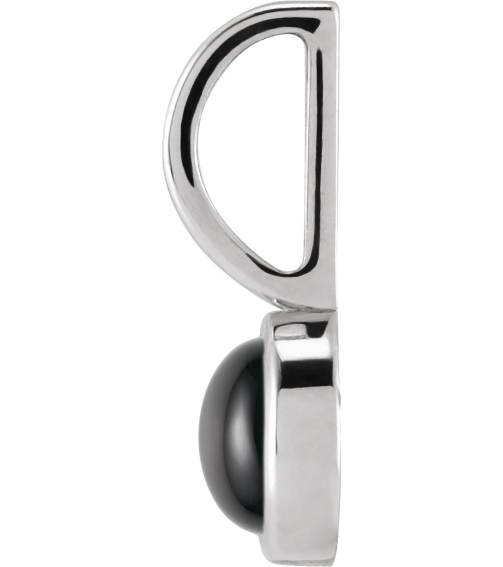 88099 Pendant Set Platinum Round Natural Black Onyx 5 Mm Polished Natural Black Onyx Pendant