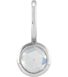 88099 Pendant Set Sterling Silver Round Natural Diamond 5Mm 13 Ct VsSi1, Ghi Polished 13 Ct Natural Rose-Cut Diamond Pendant