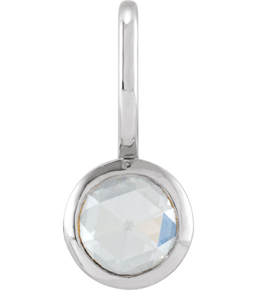 88099 Pendant Set Sterling Silver Round Natural Diamond 5Mm 13 Ct VsSi1, Ghi Polished 13 Ct Natural Rose-Cut Diamond Pendant