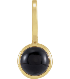88099 Pendant Set 14K Yellow Round Natural Black Onyx 5 Mm Polished Natural Black Onyx Pendant