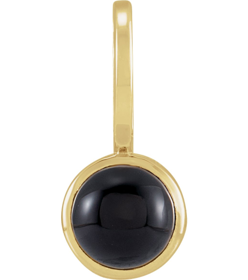 88099 Pendant Set 14K Yellow Round Natural Black Onyx 5 Mm Polished Natural Black Onyx Pendant