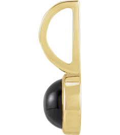 88099 Pendant Set 14K Yellow Round Natural Black Onyx 5 Mm Polished Natural Black Onyx Pendant