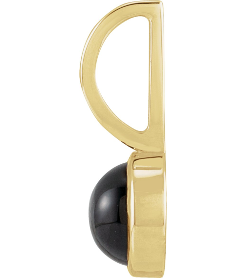 88099 Pendant Set 14K Yellow Round Natural Black Onyx 5 Mm Polished Natural Black Onyx Pendant