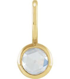 88099 Pendant Set 14K Yellow Round Natural Diamond 5Mm 13 Ct VsSi1, Ghi Polished 13 Ct Natural Rose-Cut Diamond Pendant