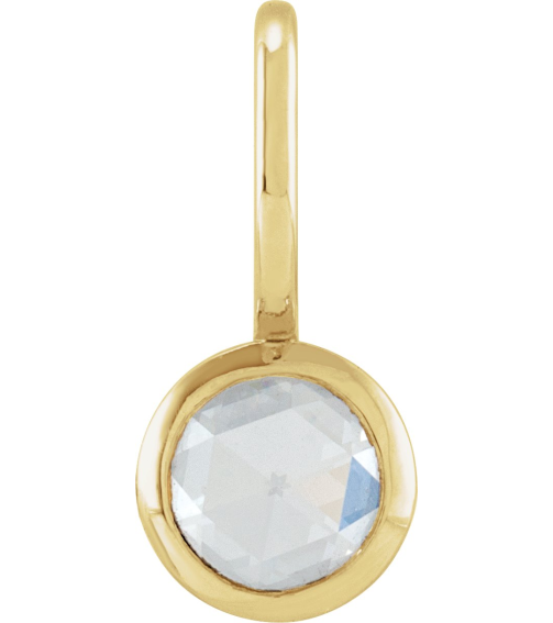 88099 Pendant Set 14K Yellow Round Natural Diamond 5Mm 13 Ct VsSi1, Ghi Polished 13 Ct Natural Rose-Cut Diamond Pendant