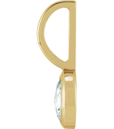 88099 Pendant Set 14K Yellow Round Natural Diamond 5Mm 13 Ct VsSi1, Ghi Polished 13 Ct Natural Rose-Cut Diamond Pendant