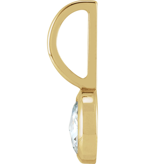 88099 Pendant Set 14K Yellow Round Natural Diamond 5Mm 13 Ct VsSi1, Ghi Polished 13 Ct Natural Rose-Cut Diamond Pendant
