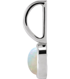 88099 Pendant Set Sterling Silver Round Natural White Opal 5 Mm Polished Natural White Opal Pendant