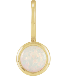 88099 Pendant Set 14K Yellow Round Natural White Opal 5 Mm Polished Natural White Opal Pendant
