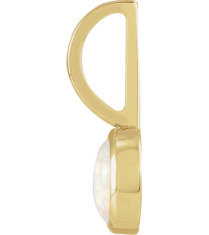 88099 Pendant Set 14K Yellow Round Natural White Opal 5 Mm Polished Natural White Opal Pendant