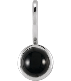 88099 Pendant Set Sterling Silver Round Natural Black Onyx 5 Mm Polished Natural Black Onyx Pendant