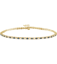 Brc899 Bracelet Set 14K Yellow Round Natural Blue Sapphire Natural Diamond 1.5Mm 58 Ctw I1, H+ 7 14 In Polished Natural Blue Sapphire And 58 Ctw Diamond Bracelet