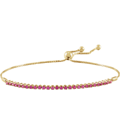 Brc900 Bracelet Set 14K Yellow Round Natural Ruby 1.7 Mm 9 12 In Polished Natural Ruby Adjustable Bolo Bracelet