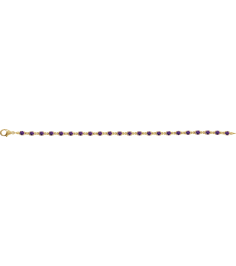 Brc901 Bracelet Set 14K Yellow Round Natural Amethyst 3.5 Mm 7 14 In Polished Natural Amethyst Line Bracelet
