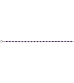 Brc901 Bracelet Set 14K White Round Natural Amethyst 3.5 Mm 7 14 In Polished Natural Amethyst Line Bracelet