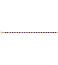Brc901 Bracelet Set 14K Rose Round Natural Amethyst 3.5 Mm 7 14 In Polished Natural Amethyst Line Bracelet