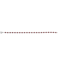 Brc901 Bracelet Set 14K White Round Natural Mozambique Garnet 3.5 Mm 7 14 In Polished Natural Mozambique Garnet Line Bracelet