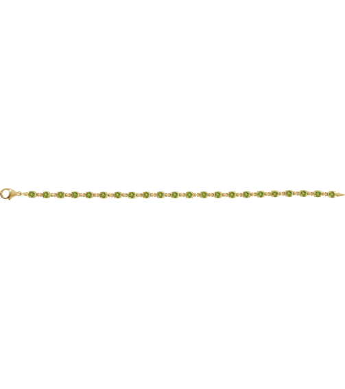Brc901 Bracelet Set 14K Yellow Round Natural Peridot 3.5 Mm 7 14 In Polished Natural Peridot Line Bracelet