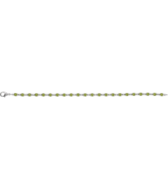 Brc901 Bracelet Set 14K White Round Natural Peridot 3.5 Mm 7 14 In Polished Natural Peridot Line Bracelet