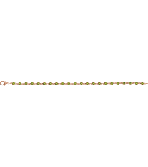 Brc901 Bracelet Set 14K Rose Round Natural Peridot 3.5 Mm 7 14 In Polished Natural Peridot Line Bracelet