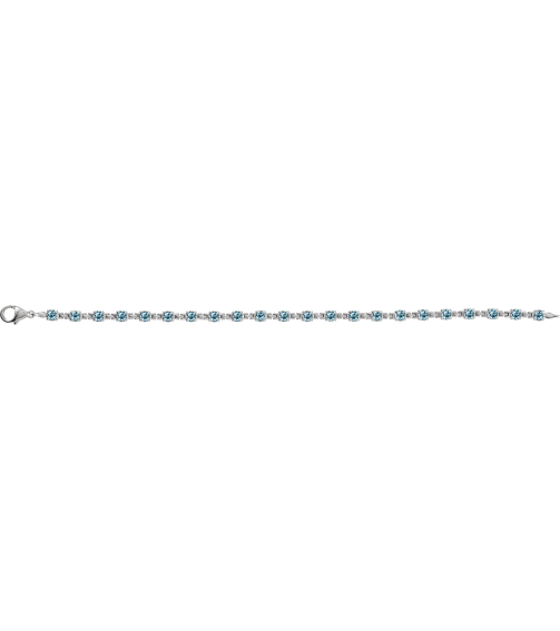 Brc901 Bracelet Set 14K White Round Natural Sky Blue Topaz 3.5 Mm 7 14 In Polished Natural Sky Blue Topaz Line Bracelet