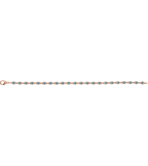 Brc901 Bracelet Set 14K Rose Round Natural Sky Blue Topaz 3.5 Mm 7 14 In Polished Natural Sky Blue Topaz Line Bracelet